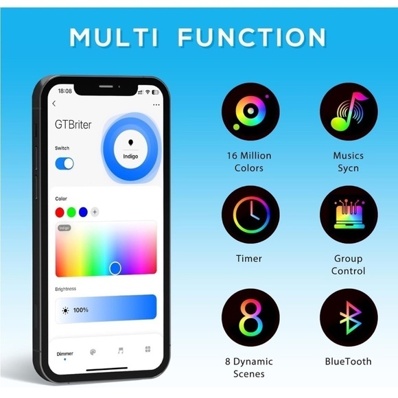 Brand New LED Underwater Pool Light w/ App Control 20W RGB Colorful Night Swim - Picture 15 of 16